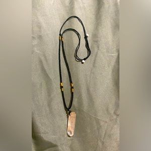 Clear quartz crystal pendulum necklace
